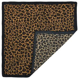 Retro Vintage Style Leopard Print Black Border Cotton Bandana Scarf 21" x 21"